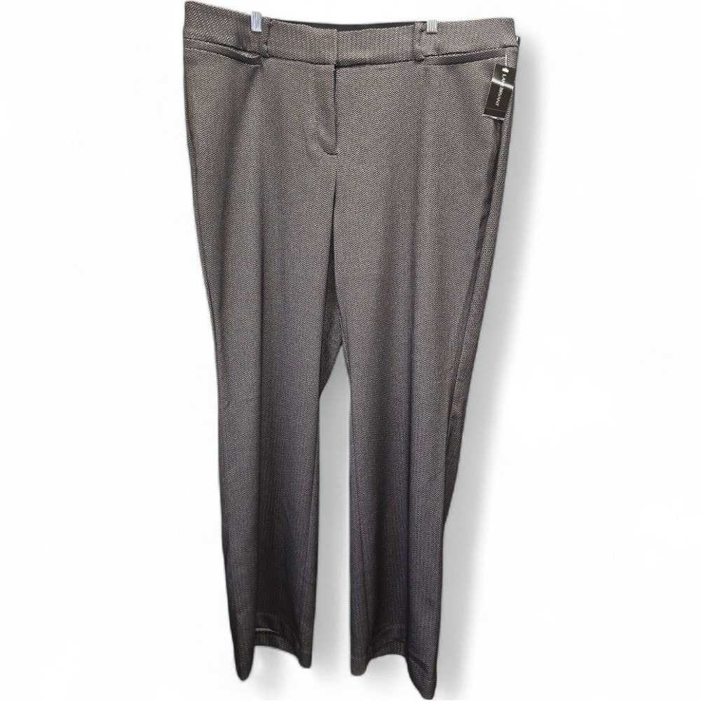NWT Lane Bryant Herringbone Wide Leg Dress Pants S 20R Flat Front Button Closure